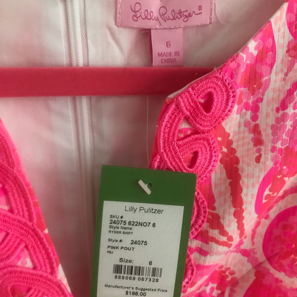 Lilly Pulitzer Ryder Pink Pout Shift Dress Size 6